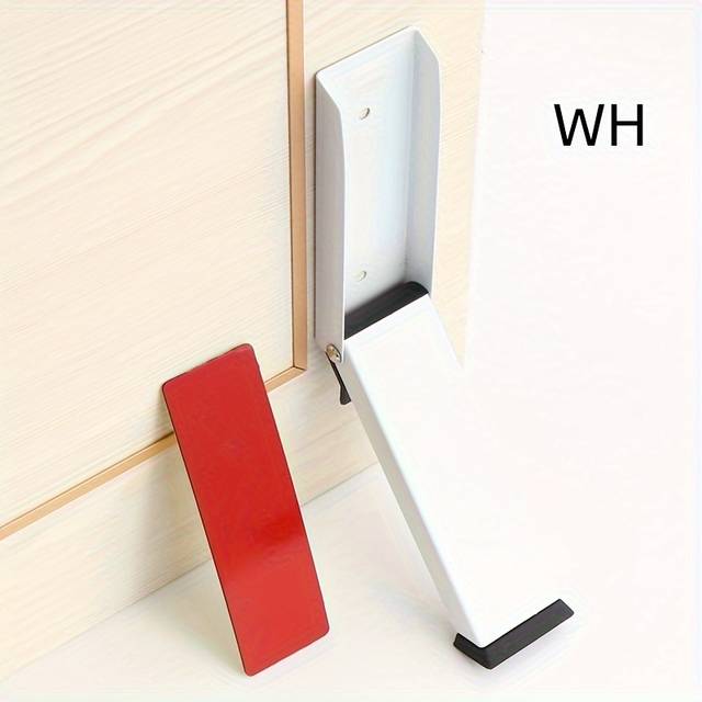 TEMU Stainless Steel Folding Door Stop Rubber Anti-wear Door Stop Foot Movable Door Top