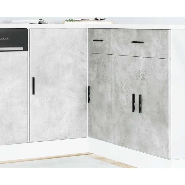 vidaXL Kitchen Base Cabinet Lyon Concrete Grey Engineered Wood