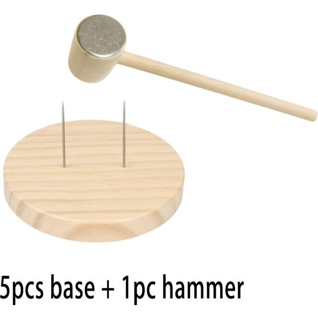 TEMU 6pcs Double Needle Doll Base And Small Hammer, Suitable For Crochet Dolls, Doll Display Stand Base Home Decoration Display Stand