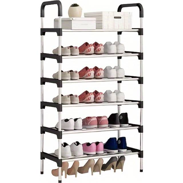 TEMU 1 Shoe Rack, Stainless Steel Storage Rack, Floor Standing Shoe Rack, Easy To Assemble Shoe Rack, Suitable For Home And School Dormitories - Metal And Plastic