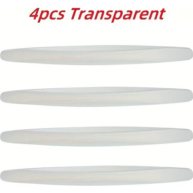 TEMU 4pcs Car Bumpers - Durable Rubber Front & Rear Impact Protection, Scratch-resistant Black & White Auto Bumper Guards For Collision Prevention, Vehicle | Guard | Clear Protective Layer