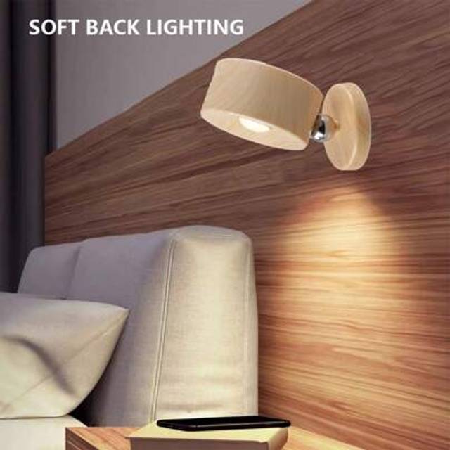 SHEIN Rechargeable Double Light LED Wall Sconce - 360Â° Rotatable, Dimmable Light With USB Port & Magnetic Mount For Reading And Home Decor, Battery Operate