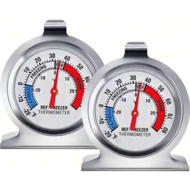 SHEIN Stainless Steel Thermometer With Large Dial, -30~30Â°C/-20~60Â°F Contactless Temperature Gauge, Battery-Free, Easy To Read For Refrigerator And Freeze