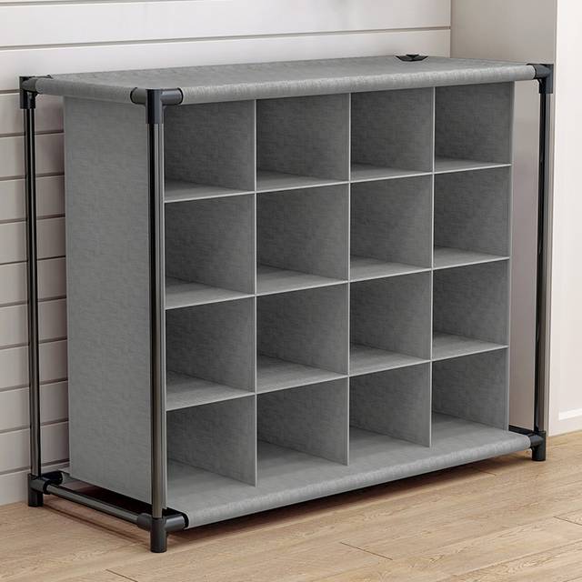 TEMU 4 Tier Large Dustproof Shoe Rack Shoe Cabinet Multi-functional Storage Organizer Shelf Unit Fabric Shoes Rack Display Stand Living Room Bedroom Dorm