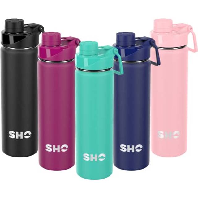 Stainless Steel Sports Water Bottle - Leak Proof, BPA Free, No Sweat, Vacuum Insulated Double Walled Metal Flask - 12