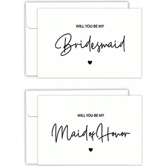 SHEIN 12pcs &#34;Will You Be My Bridesmaid?&#34; Elegant Minimalist Style Folding Bridesmaid Cards, Maid Of Honor Cards, Wedding Party Supplies,Funny,Gift Card Back