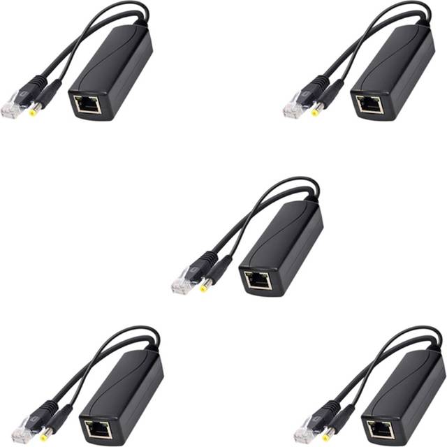 5X PS5712TG Gigabit Power Over Ethernet Splitter 10/100/1000Mpbs RJ45 Support IEEE802.3 Af/At(30W) PoE Splitter