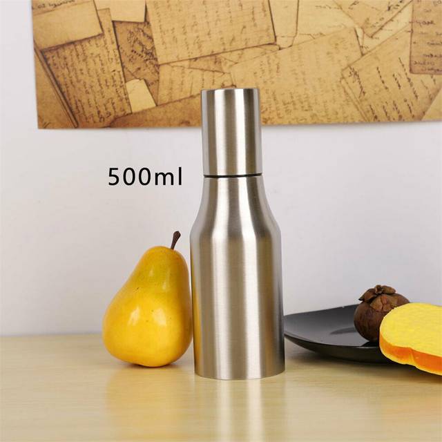 TEMU Stainless Steel Oil Bottle Vinegar Condiment Can Leak-proof Storage Bottles Soy Sauce Dispenser Jar Seasoning Pot Kitchen Gadget