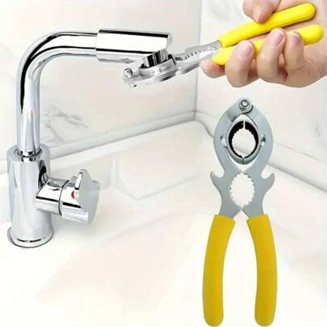 SHEIN 1pc Multi-Function Faucet & Sink Filter Wrench With Non-Slip Handle - Stainless Steel, Kitchen & Bathroom Plumbing Tool, Easy To Disassemble And Repai