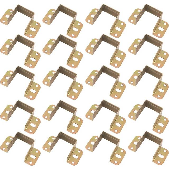 TEMU 20pcs Heavy-duty U-shaped Metal Bed Brackets - , Stable Corner Support Hooks For Wooden Beds & Furniture