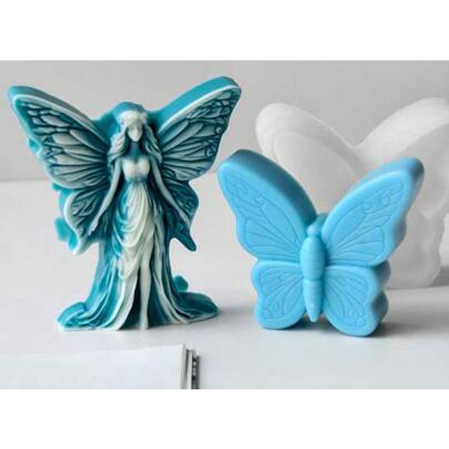 SHEIN 1pc Enchanting Fairy Candle Mold - DIY Resin And Concrete Craft Kit With Butterfly Decor - High-Temperature Silicone Mold, Easy Release - Durable And
