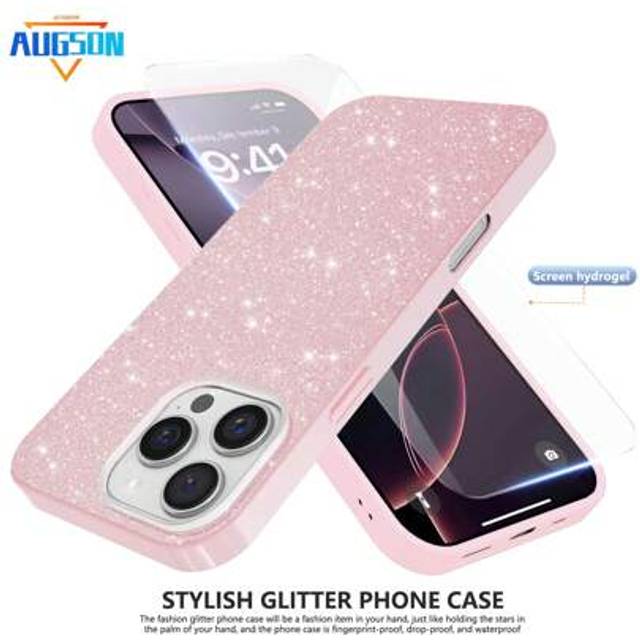 SHEIN Pink Phone Case Sequins New Glitter Phone Case Compatible With Apple 16 Pro Max/15 Pro Max/14 Pro Max/13 Pro Max/12 Pro Max/11 Pro Max/XS Max/7/8 Plus