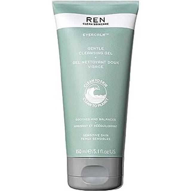 REN Evercalm Gentle Cleansing Gel for Sensitive Skin, 150ml - Prebiotics, Beta-Glucan