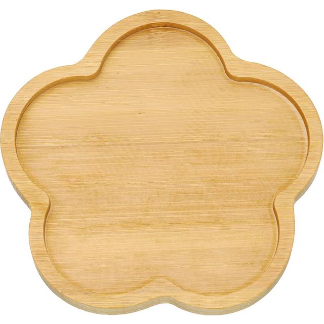 Coaster natural wooden drink coasters flower 4.5x4.5inch