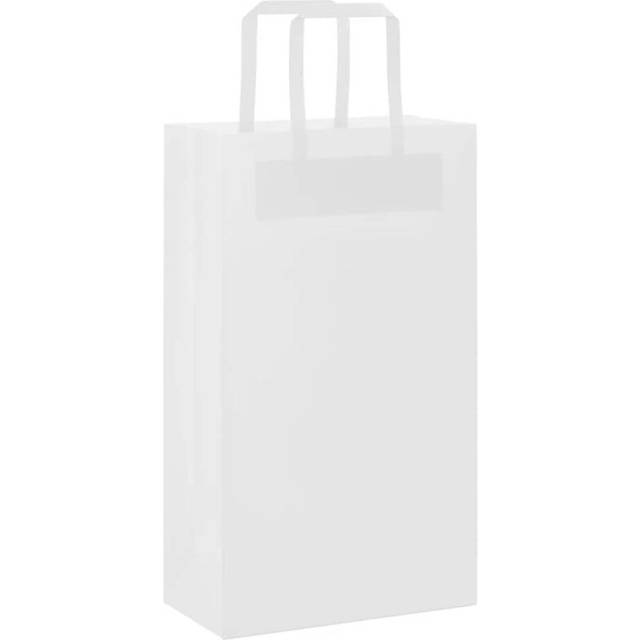 vidaXL Paper Bags 250 pcs with Handles White 21x11x36 cm