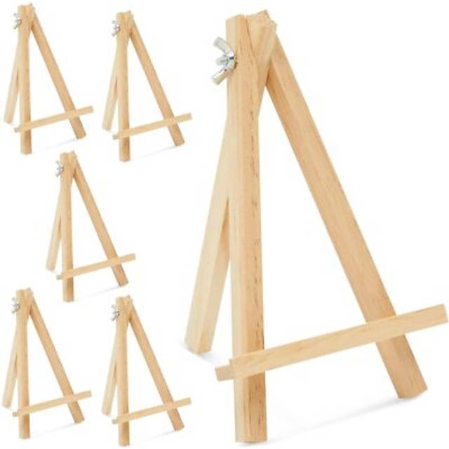 Juvale 6-Pack Wooden Easel  Mini Easel Stands and Place Card Holders for Table Top Artwork Display  Invitations  Photos  Party Favors  DIY Arts and Cr