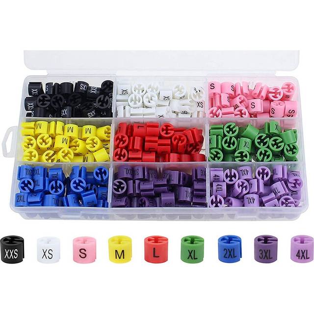 290 Pcs Snap Retail Clothes Hanger Size Markers Garment Tags Xxs