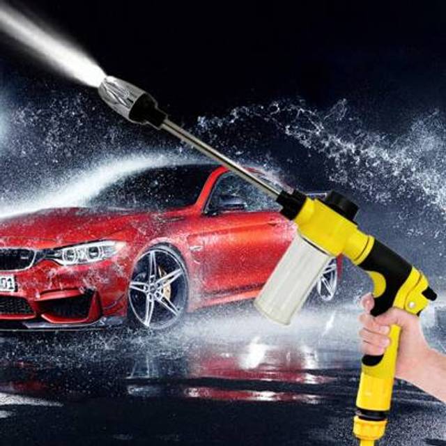 SHEIN 1pc High Pressure Foam Gun & Sprayer For Car Washing, Garden, Multi-Mode Adjustable High Pressure Cleaning Gun With Container, Suitable For Spraying W