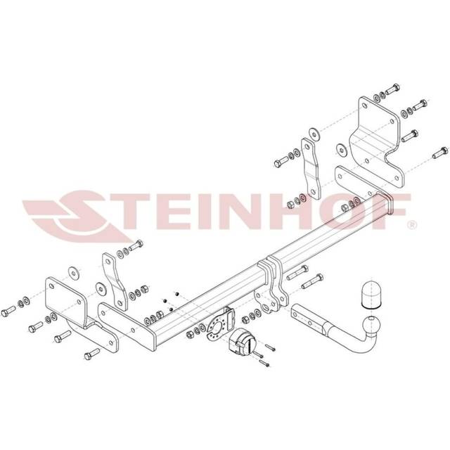 Swan neck tow bar for mitsubishi pajero pinin 3d h6_w, h7_w (1999-2007) m-359