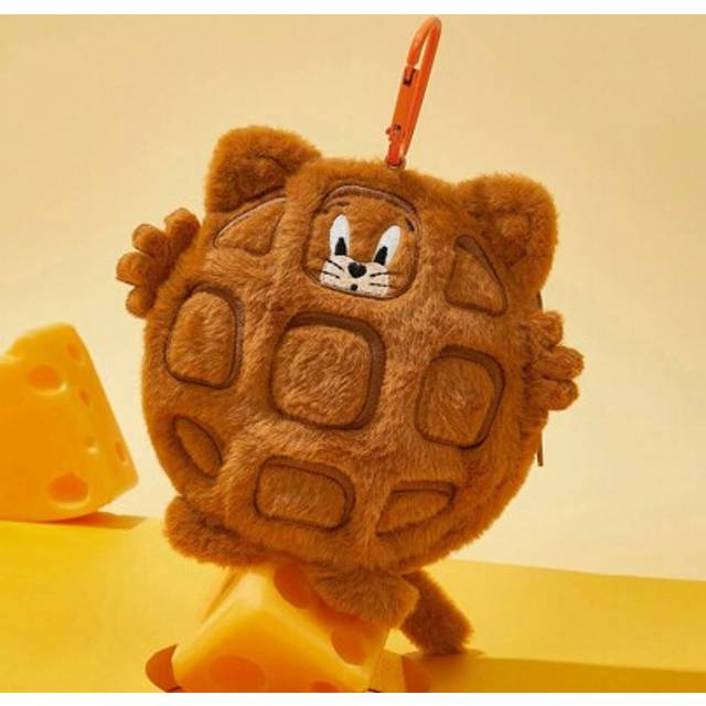 SHEIN Embroidered Cartoon Waffle Plush Coin Purse Hanging Bag