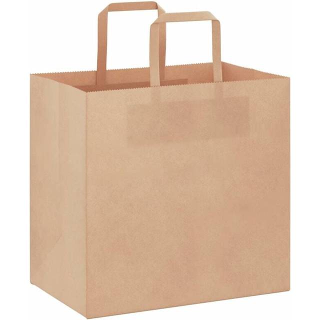 vidaXL Paper Bags 50 pcs with Handles Brown 26x17x25 cm