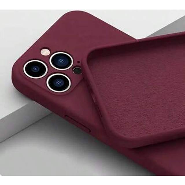 SHEIN 1pc Wine Red Slim, Fashionable, Straight-Edge Phone Case Designed For Camera Protection, With Soft Microfiber Interior And Shock-Absorbent Function, C