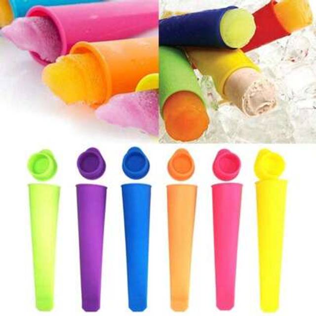 SHEIN 6 DIY Silicone Ice Cream Stick Molds, Ice Cream, Ice Tray Molds, Suitable For Household Square Ice Boxes, Ice Trays, Summer Ice Boxes And Ice Trays, K