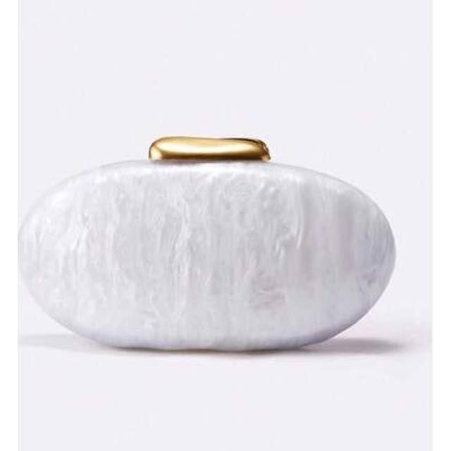 SHEIN Egg Shape Ivory Acrylic Clutch Bag For Women, Luxury Purse For Wedding, Evening Party, Summer New, And Perfectly Matching Birthday Dresses, Ideal Gift