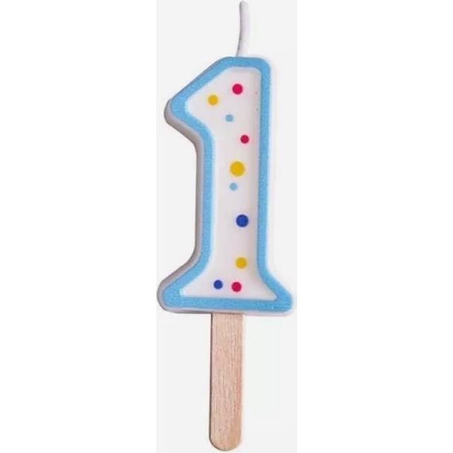 Birthday cake candles pme blue number 1 38mm 1.5" party celebration topper