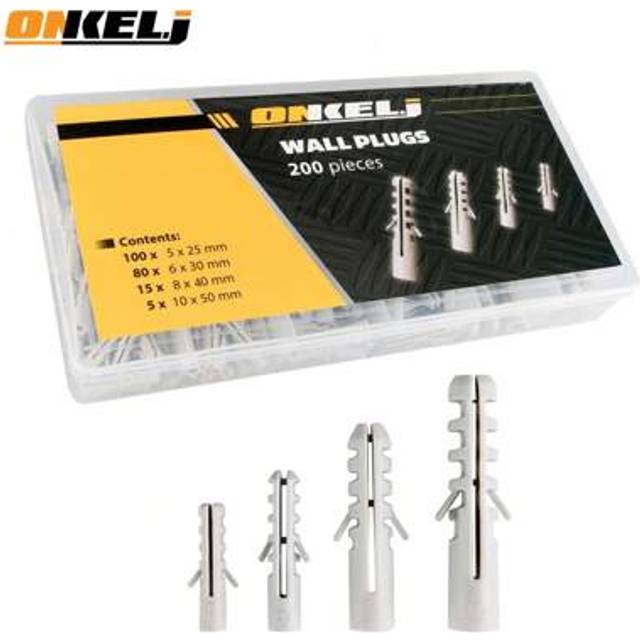 SHEIN Onkel.J 200pcs Plastic Expansion Pipe Rubber Plug Plastic Pipe Nylon Column Expansion Screw Anchor Plug Wall Plugs