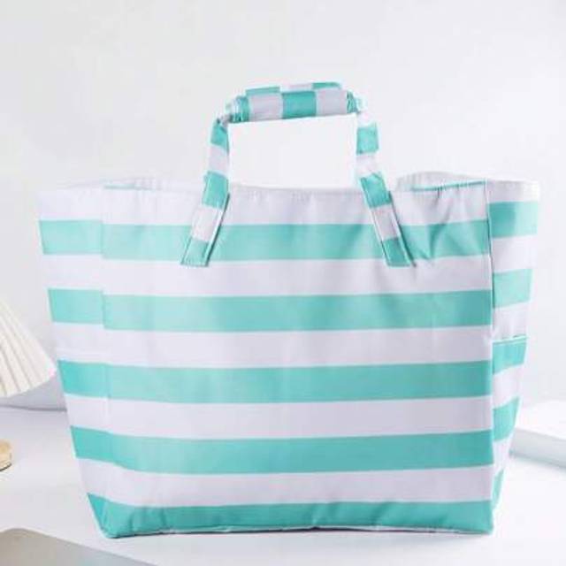 SHEIN 1pc Women&#39;s Large Waterproof, Sandproof Beach Tote Bag, Zipper Closure Travel/Swimming Pool Essentials