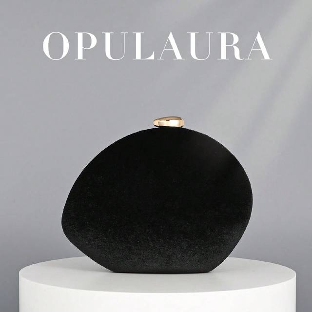 SHEIN OpulAura Women Elegant Autumn Winter Luxury Velvet Geometric Mini Box Clutch Bag, Shiny Metal Button Decor Minimalist Fashion Handbag For Formal Occas