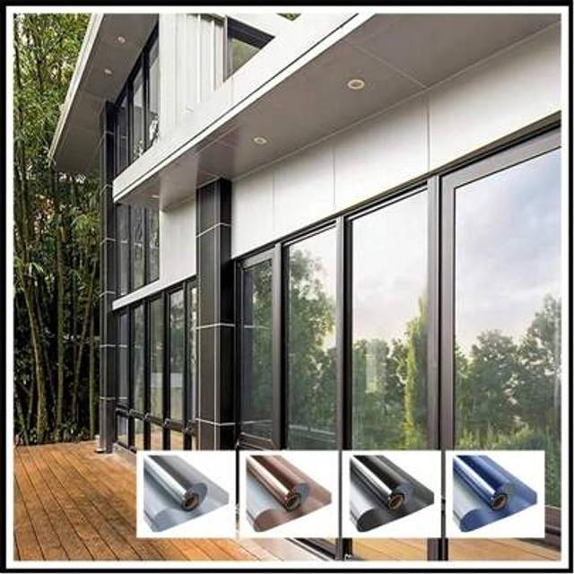 SHEIN 1Roll Reflective Window Film Mirror One Way Daytime Privacy Anti UV Static Cling Window Film Removable Decorative Screen Stickers Room Decor Home Deco