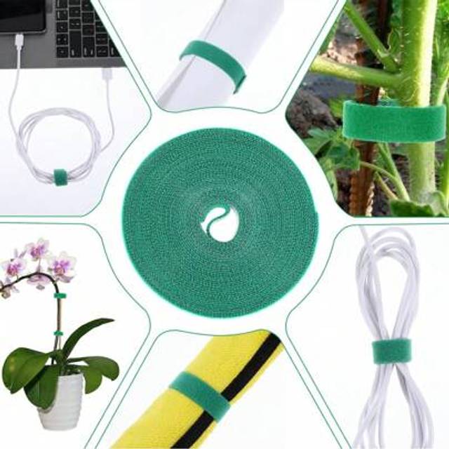 SHEIN Multifunctional And Multi-Color,Garden Tie Green Tape, Plant Supports, Gentle On Plants,Fastening Cable Ties Reusable Hook And Loop Cable Organizer St