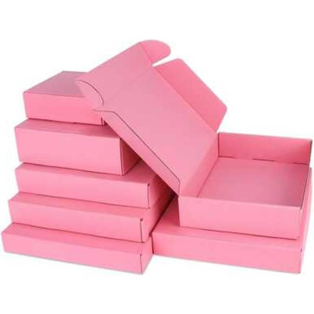 SHEIN 10pcs Pink Corrugated Paper Box Postal Box Express Packaging Box Packaging Material Carton Airplane Box Gift Box Corrugated Box Express Box Packaging