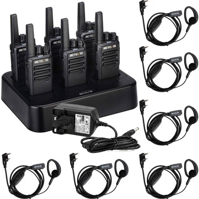 Rt668 walkie talkies for adults, rugged 2 way radios long range with 6-way char