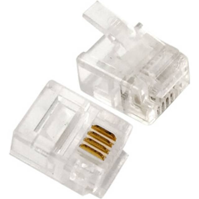 4 Pcs 6p4c 4 Pin Rj11 Telephone Jack Connector Clear