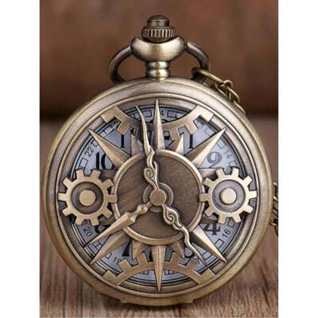 SHEIN 1pc Retro Fashion Mercedes-Benz Style Pocket Watch, Suitable For Gifts