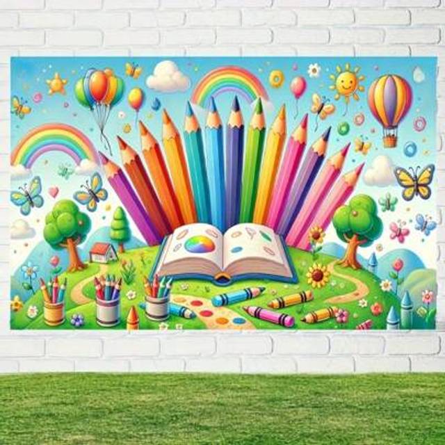 SHEIN 1pc Back To School Theme Party Banner, Suitable For Indoor/Outdoor Decor, All Seasons, No Power Source Required