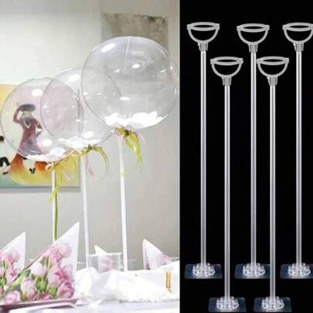 SHEIN 5/10 Sets Desktop Balloon Stand Kits, Balloon Table Decor For Birthday Party And Wedding Decoration, Party Supplies