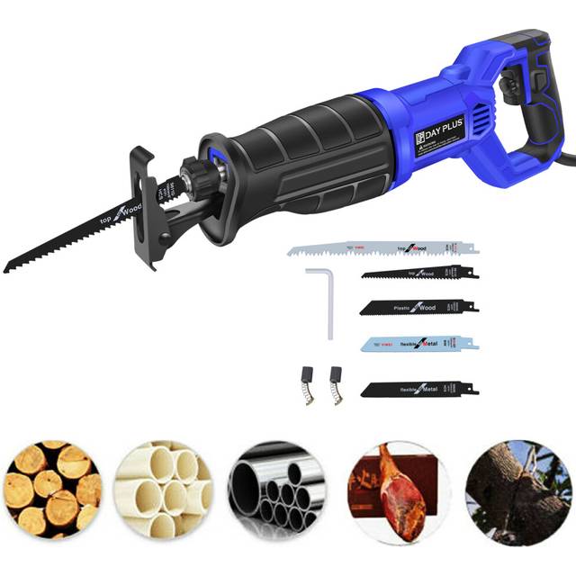 Saws for Woodworking Recipocating, Electric Saw, Reciprocating Saw Corded, Variable Speed with 5 Saw Blades, for Wood Tree Metal PVC Cutting