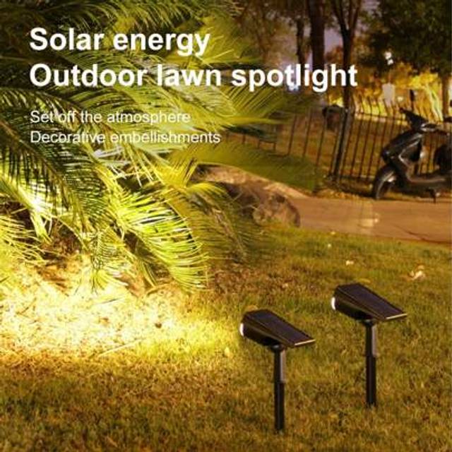 SHEIN 2-In-1 Solar LED Spotlight, Outdoor Super Bright Multi-Color Landscape Light, Suitable For Tree, Yard, Garden, Villa Decoration, Pathway Lighting