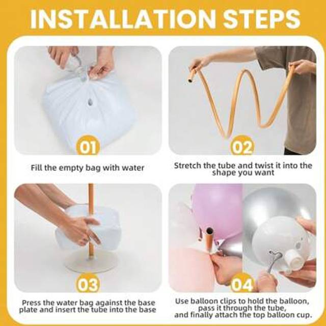 SHEIN 1/2pcs Gold Balloon Arch Stand Kit, Free Bending Shape Balloon Column Stand With Base, Half Arch Balloon Stand For Floor, Ideal For Wedding Birthday V