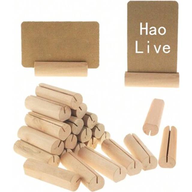 SHEIN 20pcs Wooden Wedding Party Table Place Card Holders Table Number Stands For Name Tags Food Markers Party Wedding