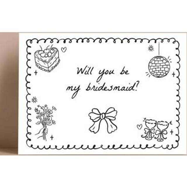 SHEIN Bridesmaid Proposal Card, Will You Be My Bridesmaid, Bridesmaid Invitation Card, Card For Good Friends, Simple And Elegant Style
