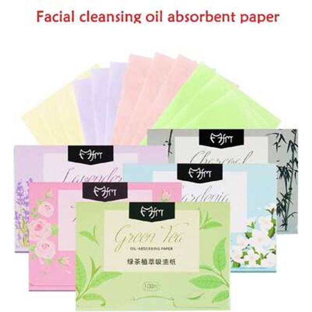 SHEIN 100pcs Blotting Paper, Portable Mini Pack Facial Oil Absorbing Sheets, Face Cleaning Oil Control Tissue, Soft Blotting Paper Suitable For Oily Skin &