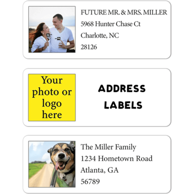 SHEIN 30/50/100PCS Custom Address Labels Personalized Return Address Labels Photo Custom Photo Or Logo Mailing Labels For Envelopes Self Adhesive Flat Sheet