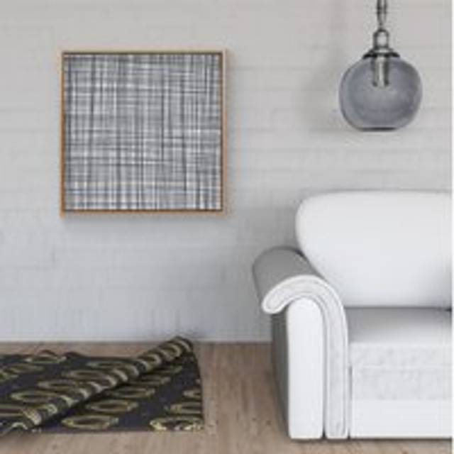 Monochrome Pencil Scribble Framed Canvas - Light Brown - w40_inch_x_h40_inch