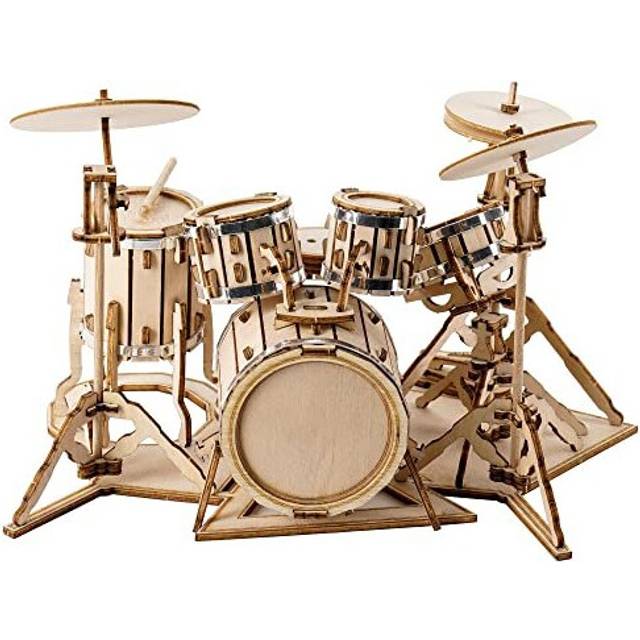 3D Wooden Puzzles for Adults Miniature Musical Instrument Model Kits for Boys Laser Cut Jigsaw Drum