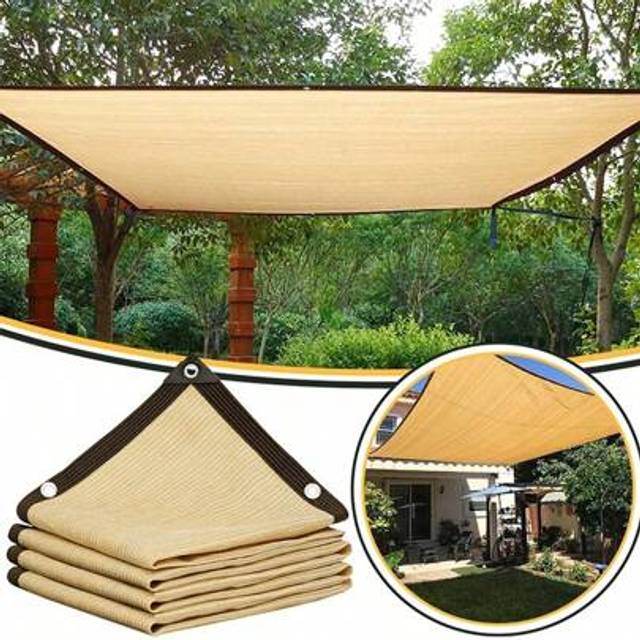 SHEIN Beige Shading Net UV Protection Plant Shed Outdoor Sunshade Mesh Sunscreen Fabric Sunshade 90% Shading Rate